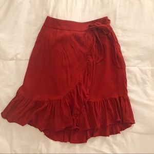 LOFT Petites Rust “Wrap Style” skirt